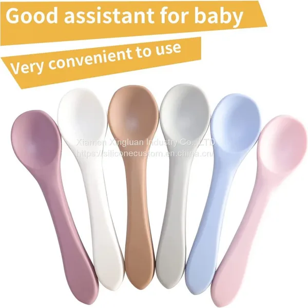 Wholesale Baby Spoons Feeding Spoons Silicone Feeding Training Spoon photo-2