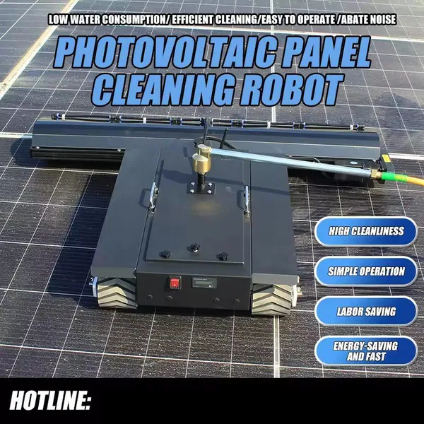 Crawler Type Remote Control Solar Panel Cleaning Robot Rotating Brush Photovoltaic Solar Cleaner Robot photo-4