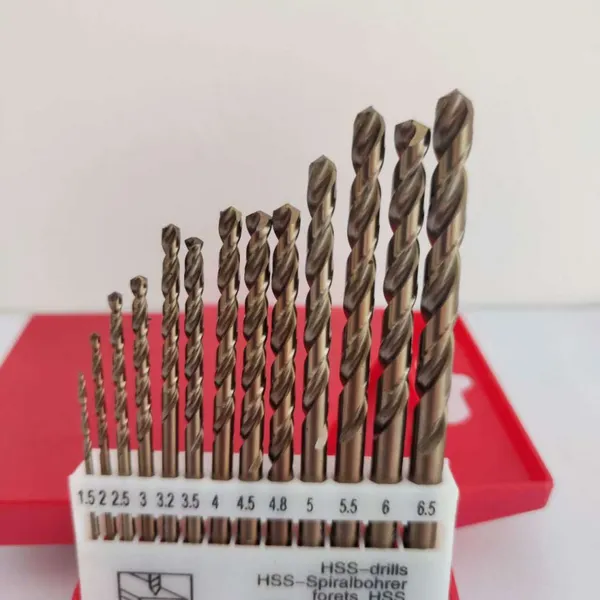 A Set of 13 HSS Drill Bits 1.5mm-6.5mm Round Shank Straight Spiral Drill Bits, Suitable for Steel, Stainless Steel, Hard Metal, Plastic, Wood, Etc photo-3
