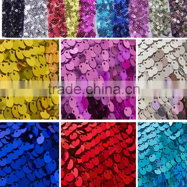 New Cheap Hot Sale Fancy 100% Polyester Embroidery Metallic Sequence Wedding Silver Sequin Table Cloth photo-5