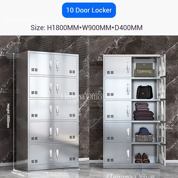 Hengna 10-Door Metal Locker for Medical Facilities – Hygienic and Easy-to-Clean Storage for Healthcare Workers photo-5
