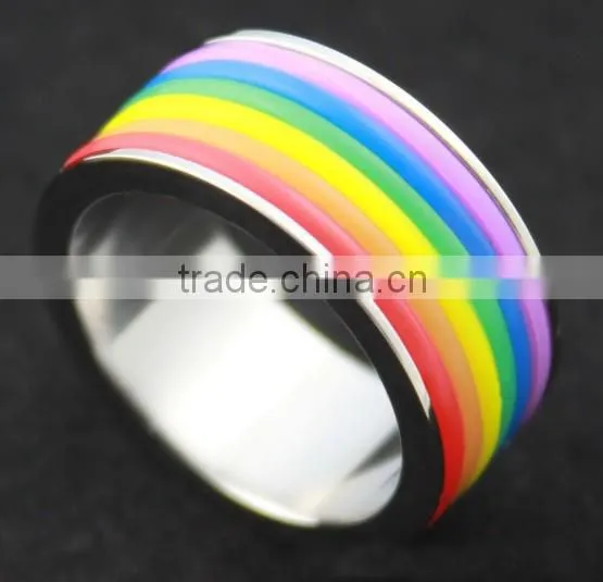 Cheap Wholesale Stainless Steel Rainbow Ring photo-3