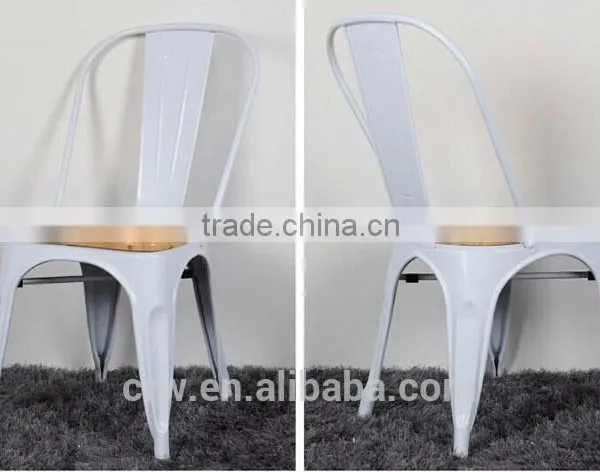 MCH-1508-10 Wooden Seat Cafe Chairs Metal Stackable Metal Tolis Chair photo-5