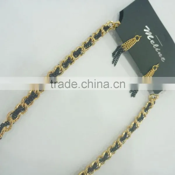 FASHION METAL CHAIN TASSEL NECKLACE EARRING SET photo-3