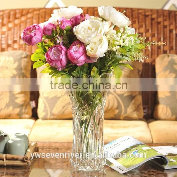 Wedding Props Simulation Peony Flowers Plastic Flowers Single Beam of Squid Silk Flowers Sitting Room Decoration Decorative Flow
