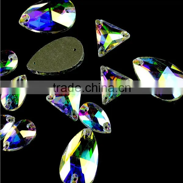 Wholesale Water Drop Sew on Crystal Stones and Tear Drop Glass Rhinestones for Wedding Dress