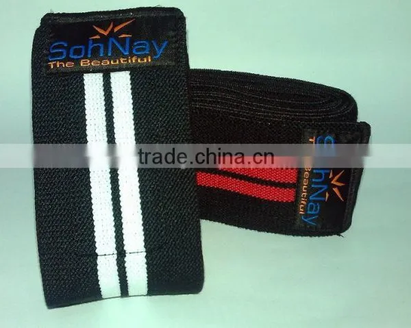 Weight Lifting Knee Wrap Made by Strong Elasticated Material
