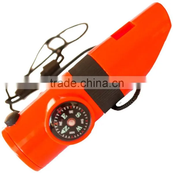 Multifunctional 7 in 1 Camping Outdoor Whistle With Compass Magnifier LED Flashlight Thermometer For Emergency Survival Tool photo-6