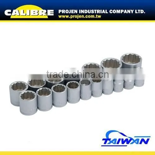 CALIBRE 17pc 12pt 3/8" Dr Chrome Vanadium Socket Set Socket Tool Set Spline Socket