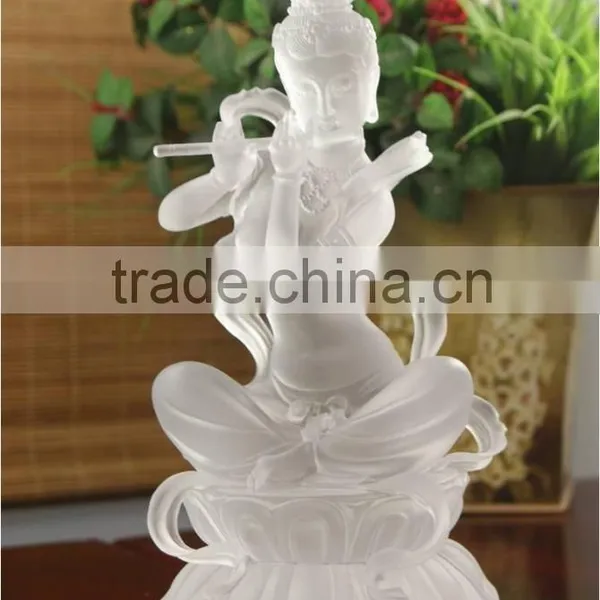 Manjushri Bodhisattva Buddhism Statue Liuli Colored Glaze Wholesale photo-3