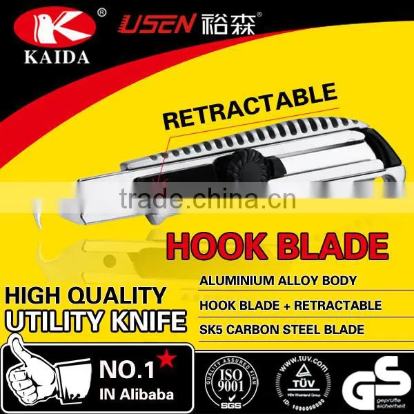 Tool Cutter Auto Retractable Safety 18mm Snap Off Blade Aluminium Alloy Screw-lock Utility Knife photo-5