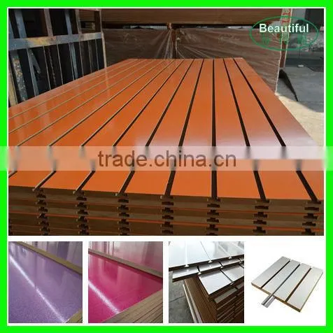 PVC / Melamine Faced Mdf Slatwall Aluminum Inserts