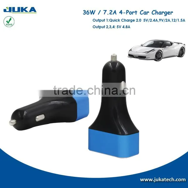 Car Accessories Factory Low Price Fast Charging In-car Multi Output Qc2.0 4 Port USB Car Charger photo-3
