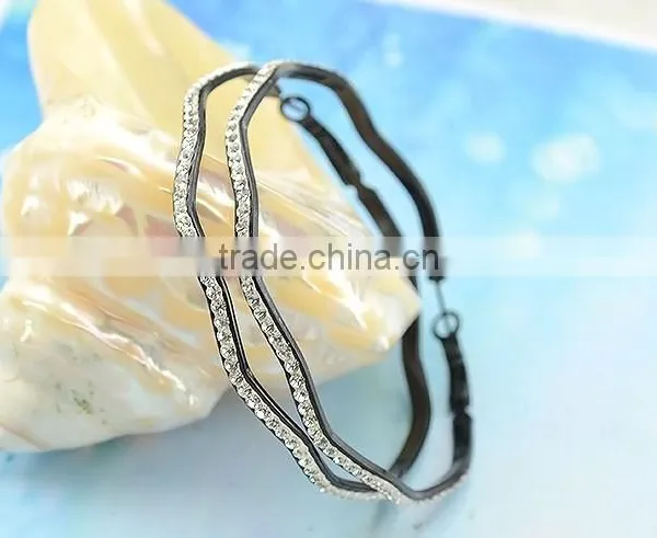 ER17108 Black Anodized Earrings , Crystal 2015 Fashion Big Earring photo-3