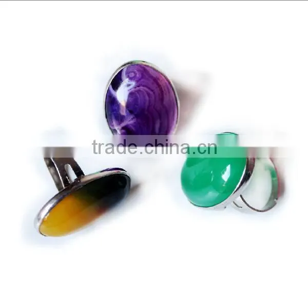 Natural Agate Chalcedony Gem Ring photo-4