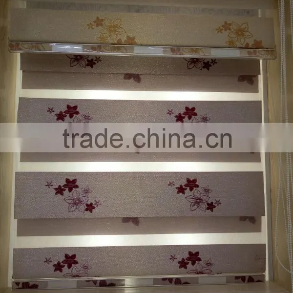 Home Decoration 100% Polyester Roller Shades / Zebra Blinds