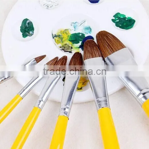 Nylon Hair Artist Paint Brush Set Watercolor Acrylic Oil Painting Art Painting Brush Handle Brush Oil Acrylic Brush photo-3