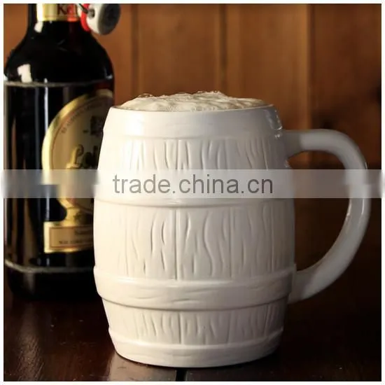 Munich Ceramic Mug Beer Barrel Stein With White Color photo-2