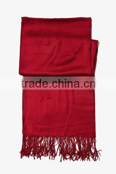 Burgundy Viscose Pashmina Scarf photo-2