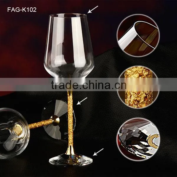 High Quality Wedding Occasion Clear Decorated Crystal Wine Glasses photo-5