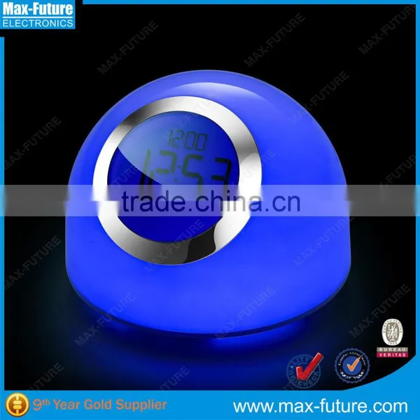 Touch Control Glowing LED Color Change Digital Alarm Clock With Snooze Function photo-3