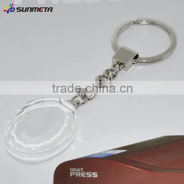 Innovative Beaded Oval Shaped DIY Sublimation Transfer Crystal Keychain photo-2