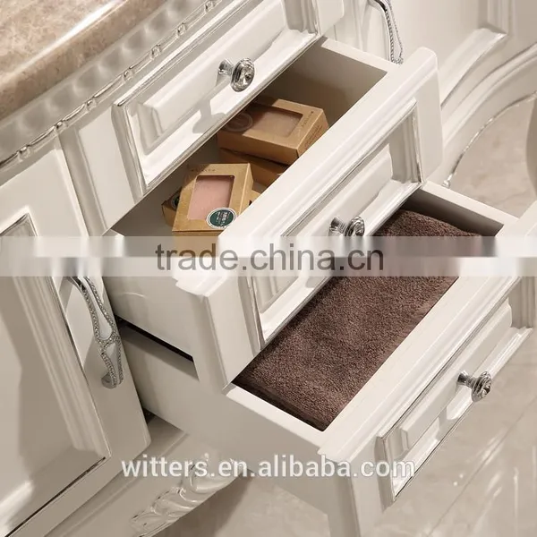 42" Royal Single Rubber Solid Wood Bathroom Vanity Cabinets in Ivory White WTS-820CO photo-2