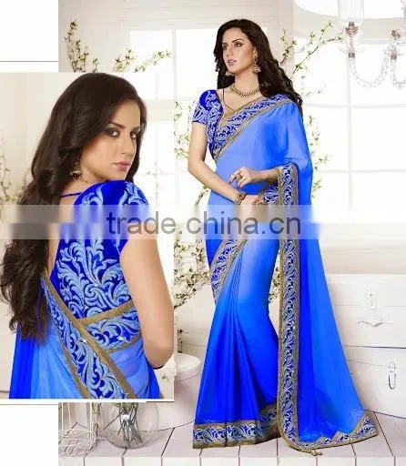 OFF WHITE GEORGETTE ON NET SAREE photo-6