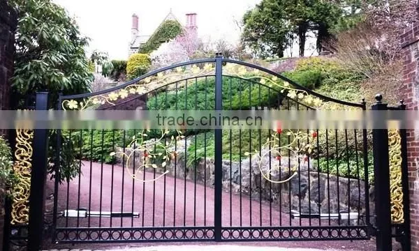 Metal Security Gate/ Garden Decorative Privacy Cast Aluminium Wrought Iron Fence and Gates in Stock photo-5
