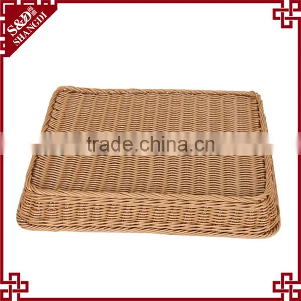 S&D Wholesale Brown Plastic Rattan Wedding Fruit Basket Decoration photo-2