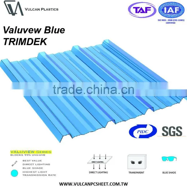 Co-Extruded Plastic Polycarbonate Corrugated Roofing Sheet (Valuview Blue TRIMDEK) photo-5