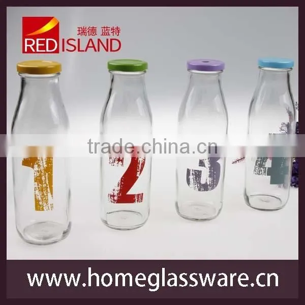 16oz Milk Glass Bottle With Lids, Straws From China photo-3