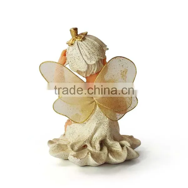 Polyresin Smiling Sitting Angel Figurine photo-5