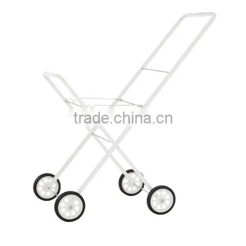 Rolling Laundry Cart Tubular Metal Frame Heavyweight White Bag Wheels Home NEW photo-4