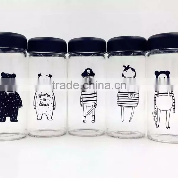 Stocked 10oz Glass Water Bottle With Colorful Lid photo-4