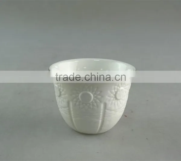 White Ceramic Tea Cup With Special Embossing for Wholesale 12 Pcs per Set,with Color Box.good Quality photo-2