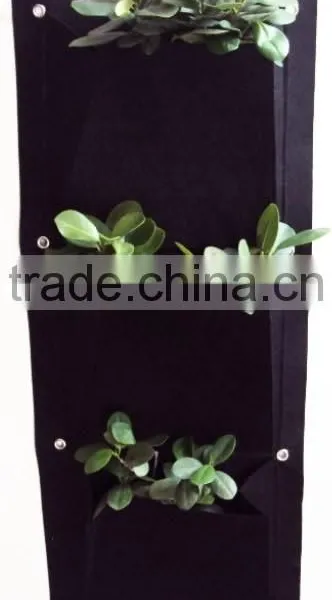 3 Puches Hanging Wall Fabric Pot Container Vertical Garden photo-2