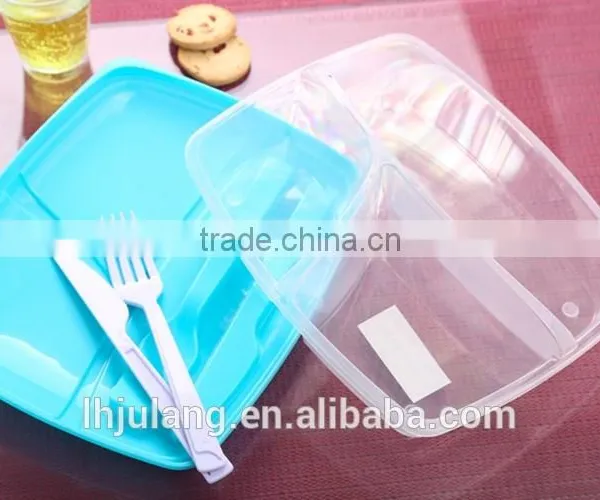 BPA-Free Foodgrade Plastic Lunch Box With Fork and Knife,plastic Lunch Box Set With Fork photo-4