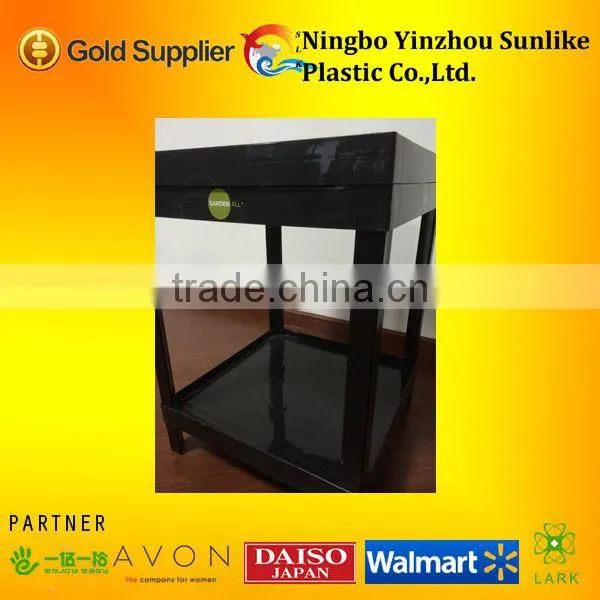 two layer plastic hips storage rack for supermarket