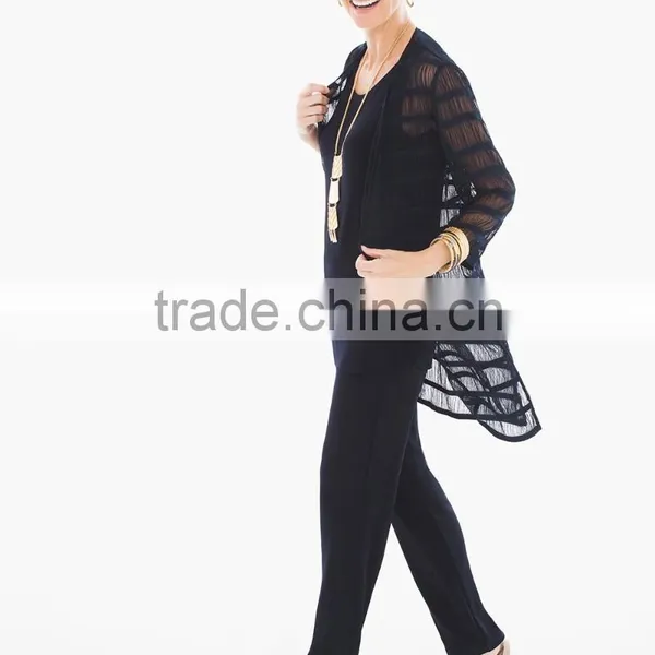 Women's Sheer Black Mesh Lace Shirt photo-3