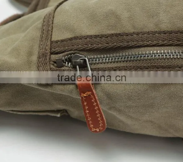 Unisex Vintage Casual Cotton Canvas Leather Backpack Rucksack Hand Bag Bookbag ,Lagtop Bag,Travel Bag,Day Bag, Computer Bag For photo-5