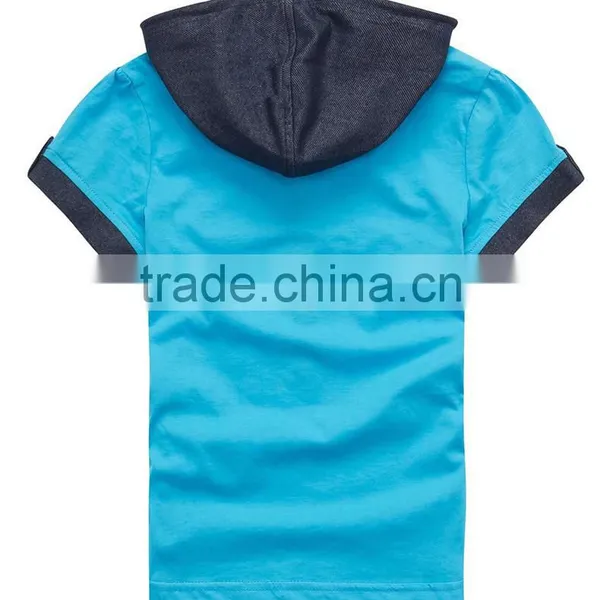 Unisex V-neck T-shirts With Short Sleeves With Hood photo-5