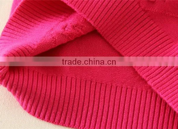 Hot New Products Sweaters High Quality Glassic Rose Red Children Sweater Appliqued Girls Sweaters photo-6