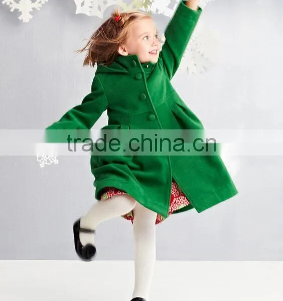 Girls Christmas Green Coat Baby Winter Coat Set photo-2