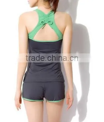 Green Summer Women Yoga Coordinates Wear Modal Sexy Sportswear photo-2