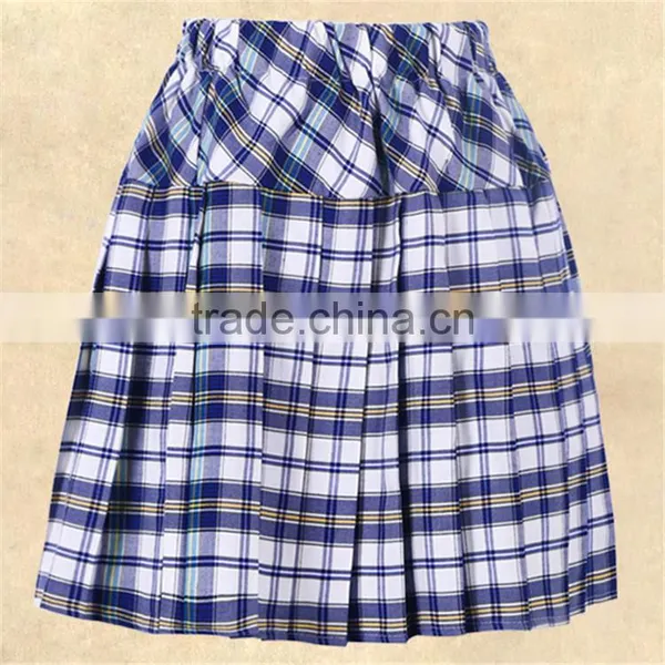 Wholesales Short Design Schools Uniform Skirts Blue Plaid School Girl Skirt photo-3