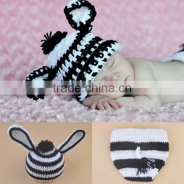 Knitted Animal Hats Soft and Colourful Yarns Handmade Baby Clothing Newborn Crochet Knit Beanie Hat Set Photography Prop photo-6