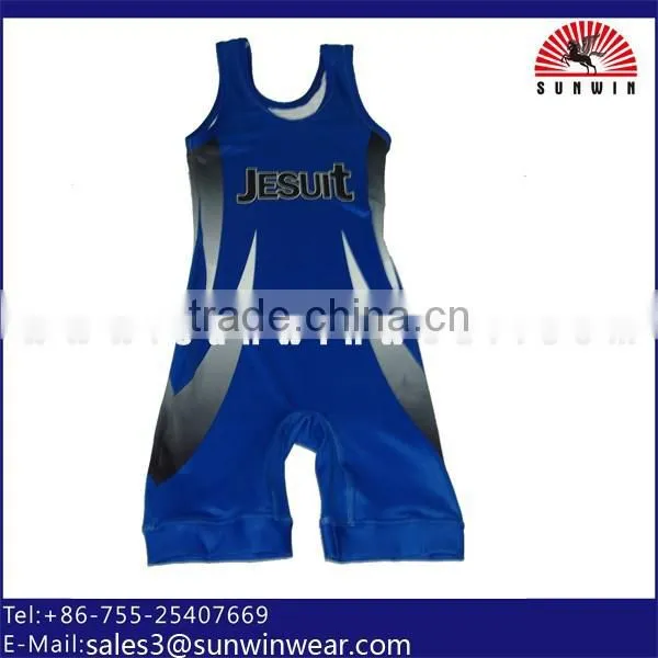 New Design Custom Youth Wrestling Singlet Printed Jumpsuit photo-3