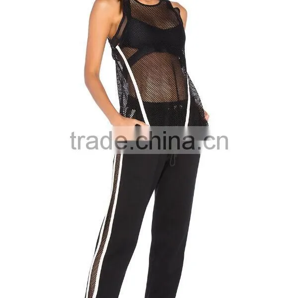 Wholsale OEM Women's 3pcs Yoga Set Jacket And Elastic Workout Leggings Pants Hot Sexy Xxx Mesh Sports Wear photo-4