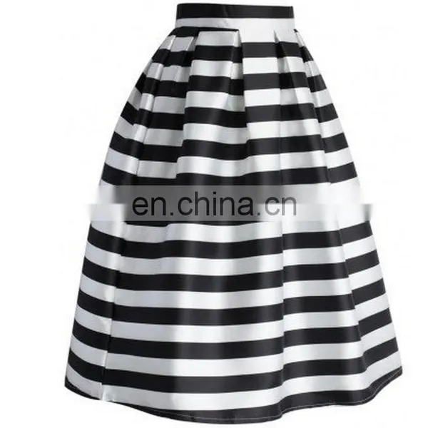 Stripes Full A-line Midi Skirt photo-2